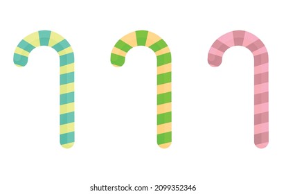 Candy cane set, vector illustration
