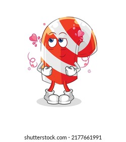 the candy cane shy vector. cartoon character