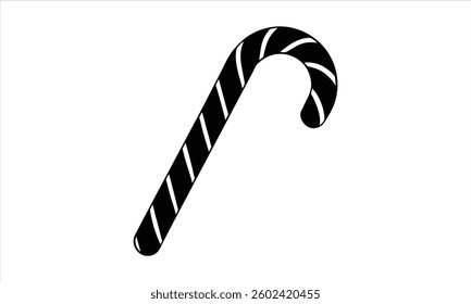 Candy Cane Silhouette on White