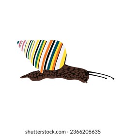 Candy Cane Snail, Liguus virgineus high quality vector design transparent background