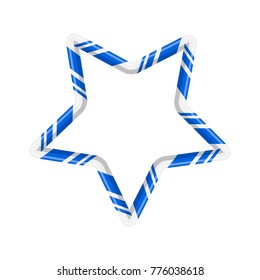 Candy cane star for christmas design isolated on white background
