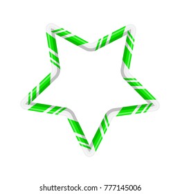 Candy cane star for christmas design isolated on white background
