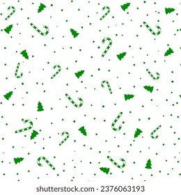 Candy cane and stars seamless pattern.Caramel stick, lollipop illustration in doodle style. Isolated on white. Christmas and New Year concept. Vector illustration.