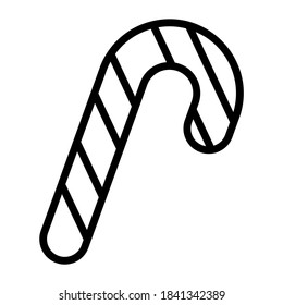 candy cane, stick vector line icon