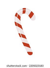 Candy cane striped in Christmas colours. Vector illustration isolated on a white background.