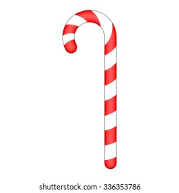 Candy cane striped in Christmas colours. Vector illustration isolated on a white background.