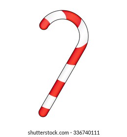 Candy cane striped in Christmas colours. Vector illustration isolated on a white background.