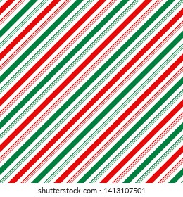 Candy Cane Stripes Seamless Pattern - Diagonal candy cane stripes repeating pattern design