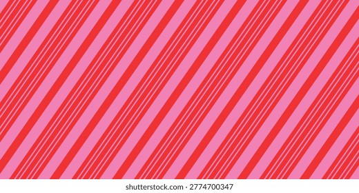 Candy Cane Stripes Seamless Pattern - Diagonal candy cane stripes repeating pattern design
