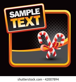 candy cane stylized advertisement