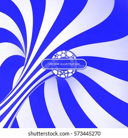 Candy cane sweet spiral. Abstract Striped Background. 3D Vector Illustration. 