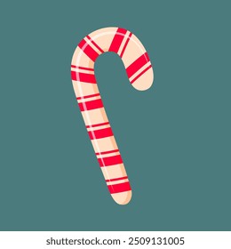 Candy cane. Sweet stripes candy. Merry Christmas and Happy New Year design.