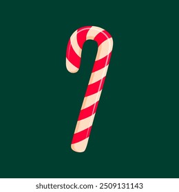 Candy cane. Sweet stripes candy. Merry Christmas and Happy New Year design.