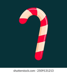 Candy cane. Sweet stripes candy. Merry Christmas and Happy New Year design.