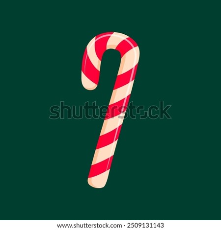 Candy cane. Sweet stripes candy. Merry Christmas and Happy New Year design.