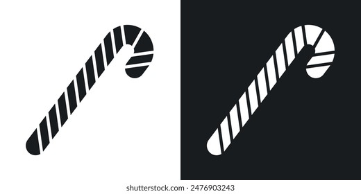 Candy cane thin icon collection.
