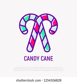 Candy Cane Thin Line Icon Modern Stock Vector (Royalty Free) 1254106828 ...