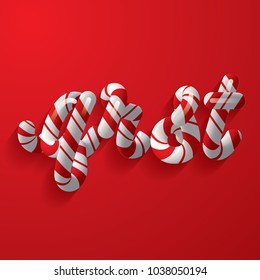 candy cane typography qrst design vector