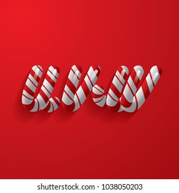 candy cane typography uvw design vector