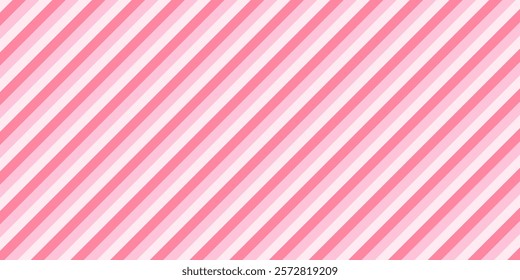 Candy cane Valentines day seamless pattern background.  Happy Valentines day card element for decoration. Valentines day picture frame ribbon with red, pink and white stripes - vector