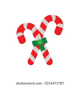 Candy Cane Vector art Christmas Illustration. Festive Christmas candy cane design in vector format with a white background