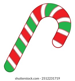 candy cane vector art white background.