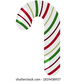 Candy cane vector cartoon illustration isolated on a white background.