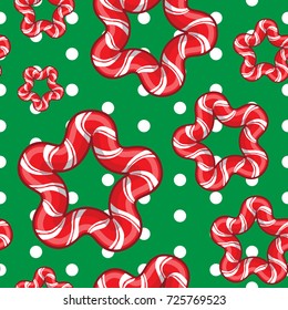 candy cane vector christmas  seamless pattern