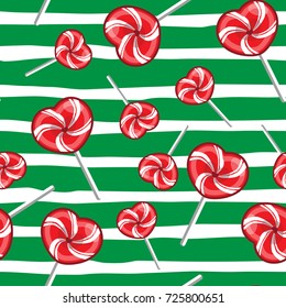 candy cane vector christmas seamless pattern