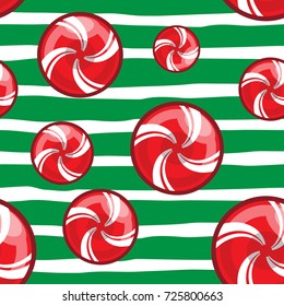 candy cane vector christmas seamless pattern