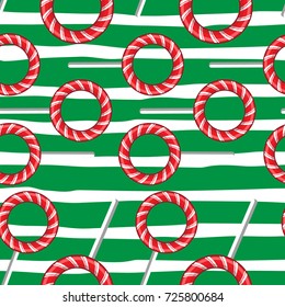 candy cane vector christmas seamless pattern