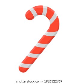 
Candy Cane Vector, Flat Icon Design 