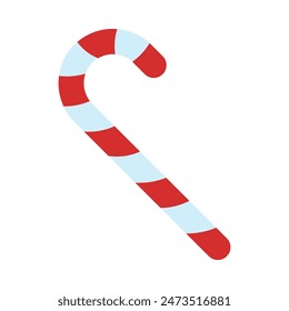 Candy Cane Vector Flat Icon Design