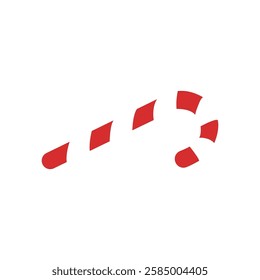 Candy Cane Vector Flat Icon Design