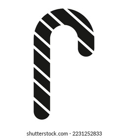 candy cane vector Glyph icon isolate on white background
