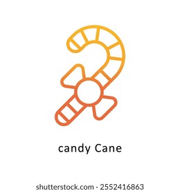 candy Cane   Vector Gradient outline Icon. Eps10 File