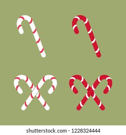 Candy cane vector icon