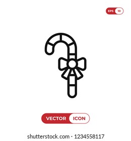 Candy cane vector icon