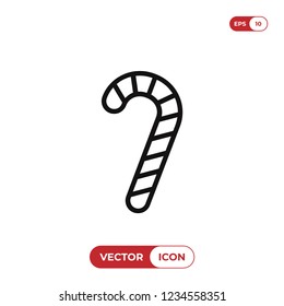 Candy cane vector icon