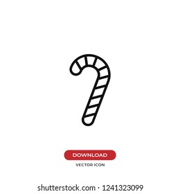 Candy cane vector icon