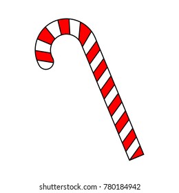 Candy cane vector icon.