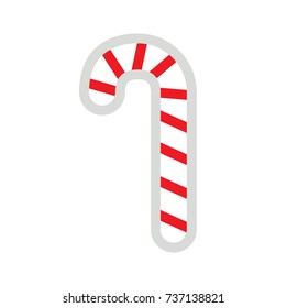 Candy Cane Vector, Candy Cane Icon, Candy Cane Illustration, Isolated Holiday Candy, Peppermint Icon, Holiday Symbol, Vector Illustration Background
