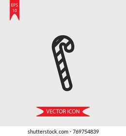 Candy cane vector icon, illustration symbol