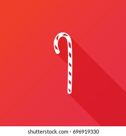 Candy cane vector icon. Sugar lolly pop symbol. Sweet lollypop sign. Logo graphic design concept. Logotype, icon, template in web and print