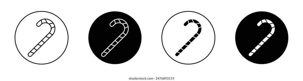 Candy cane vector icon symbol in flat style.