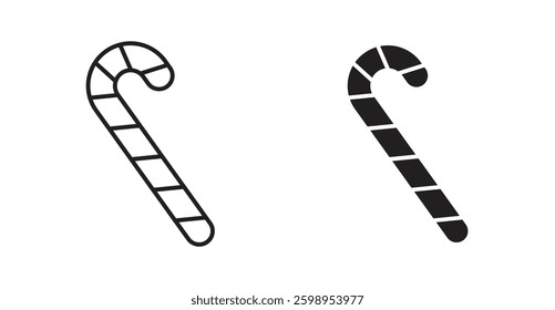 Candy cane vector line icon illustration collection.