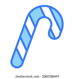 candy cane vector outline icon.