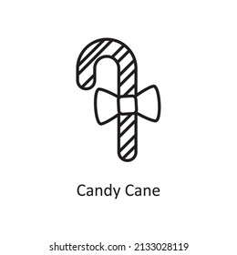 Candy Cane Vector Outline Icon Design illustration. St Patrick's Day Symbol on White background EPS 10 File
