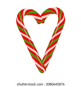Candy cane vector stock illustration. Christmas caramel. Decoration for the holiday. Sweet dessert. The logo for the confectionery. isolated on a white background.