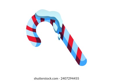 Candy Cane Winter Sticker Design
